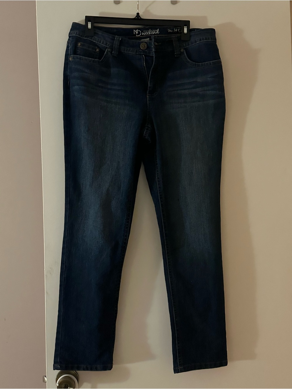 new directions Women’s Dark Blue Straight Leg Jeans